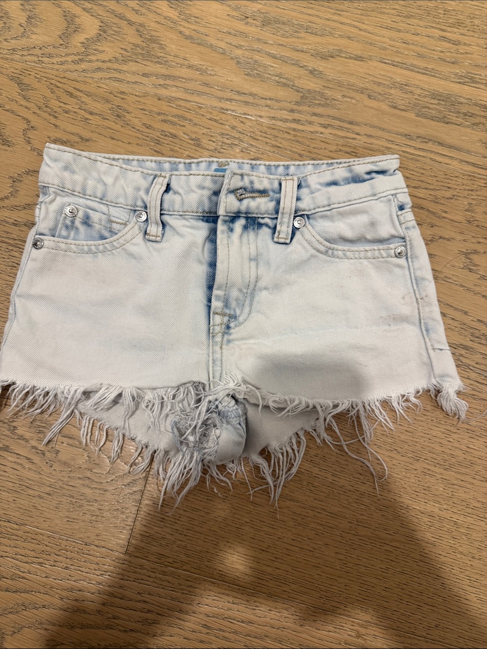 Seven 7 for all mankind Light Blue Denim Frayed Hem kids Shorts